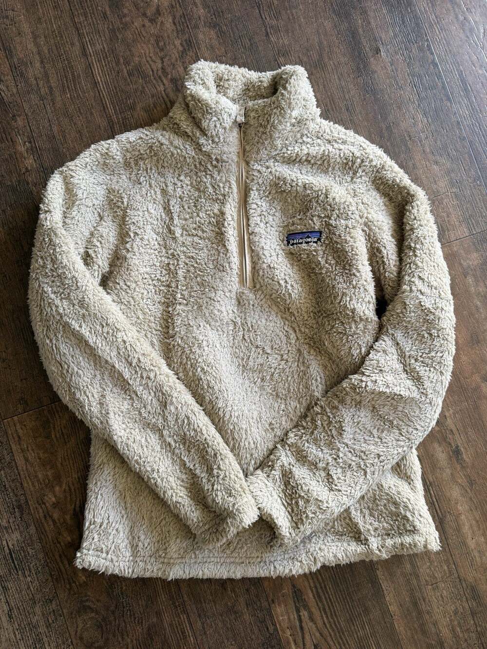 Patagonia Los Gatos Womens S Cream High Pile 1/4 Zip Fleece